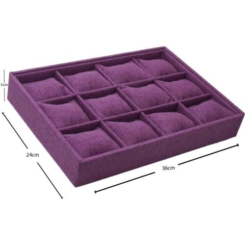 12'li Plain Linen Fabric Padded Table