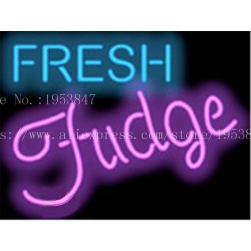 Fresh Fudge Food neon sign Handcrafted Light Bar Beer Pub Club signs Shop Business Signboard diet food diner break 17"x14"