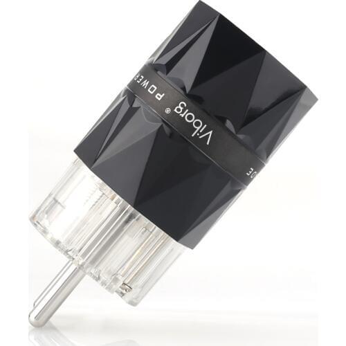 Viborg VE503R Top Transparent 99.99% Pure Copper Rhodium Plated EUR Schuko Hifi Power Plug Connector Schuko Connectors