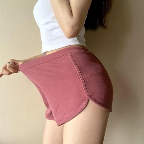 Women Elastic Waist Loose Yoga Shorts Summer New Sports Shorts Breathable Comfortable Home Fitness Shorts Solid Color All Match