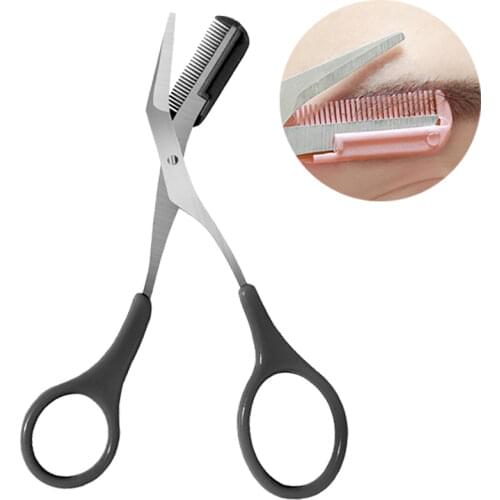 1pcs Face Eyebrow Trimmer Scissors Stainless Steel Eyebrow Shaping Shaver Grooming Brow Hair Remove Razor Women Makeup Tools