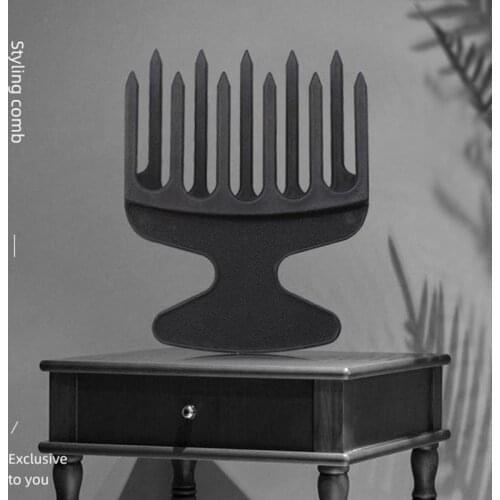 1pcs Plastic Wide Big Tooth Afro Hair Pick Comb Detangle Wig Braid Hairbrush Oil Head Fork Hairdressing Styling Modeling Tool