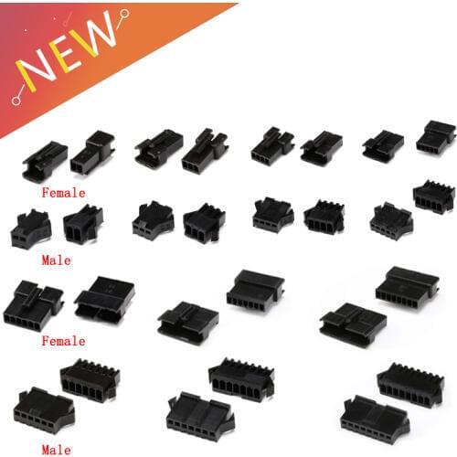 10Pair SM 2.54mm Pitch 2 3 4 5 6 7 8 Pin JST SM-2/3/4/5Y Male & Female Head Plug Housing Pin Header Crimp Terminals Connector