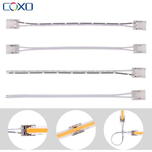 10pcs 2pin LED Strip Connector 8mm 10mm for 5050 2835 3528 COB LED Strip Lights Transparent Single Dual End IP20 Connectors