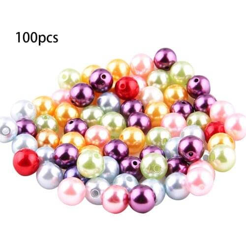 100pcs Color Random Glass Pearl Beads Jewelry Crafting Bracelet Necklace Dress Decoration DIY Beads