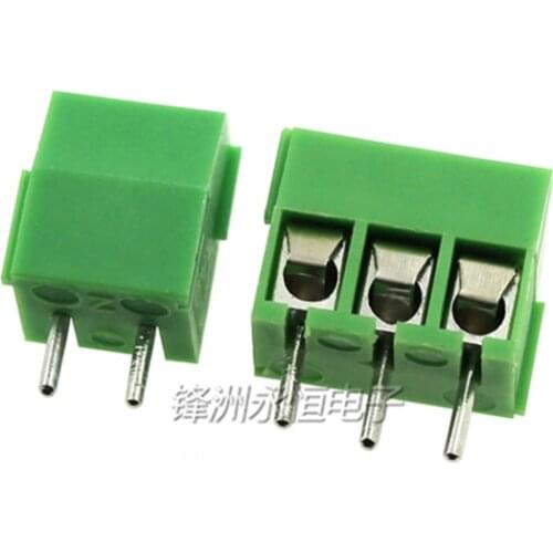 100PCS/lot KF350 3.5mm 2P 3P Straight Pin PCB Screw Terminal Block ROHS Can be spliced green