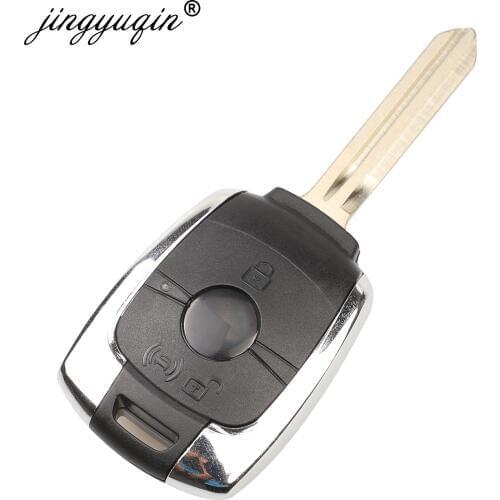 Jingyuqin 2 Buttons Remote Key Shell Case Fob For Ssangyong Actyon Kyron Rexton Korando Uncut Blade car keys Cover Replacement