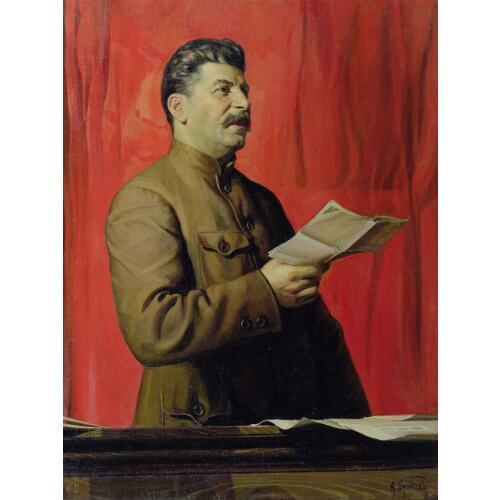 2020 HOME OFFICE TOP ART WW2 oil painting-Russia leader joseph stalin portrait ART WORK on canvas-free shipping cost--24 inches