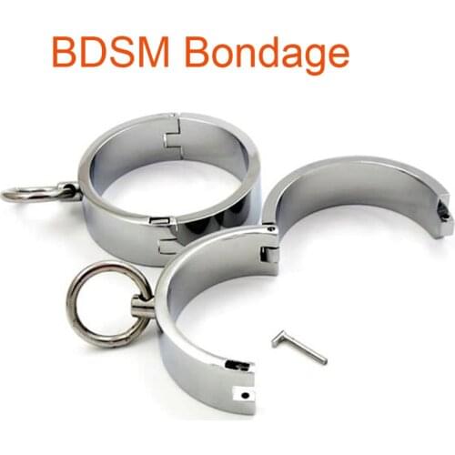 304 Stainless Steel Ankle Wrist Cuffs Handcuffs Restraints Fetish Slave BDSM Bondage Adult Sex Shop For Couples Sex Products