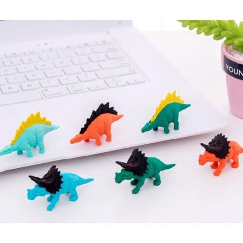 4pc Kawaii Dinosaur Series Eraser Student Creative Novelty Kids Stationery Pencil Eraser Promotion Office School Supplies