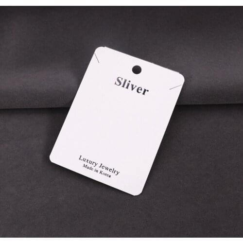 500Pcs/lot 6x8cm PVC Hook Necklace Paper Card Accessories Display Hanger Packaging Card Holder Custom Logo Cost Extra