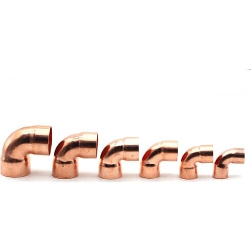 92 105 108 133 159 219mm ID 99.9% Copper End Feed Solder 90 Degree Elbow Plumbing Fitting Coupler For Air Condition