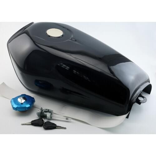 9L brilliant black style Motorcycle Vintage Gas FUEL TANK Cafe Racer for HONDA CG125 CG125S CG250 Paint
