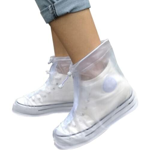 Waterproof Shoe Covers Unisex Non-slip Zipper Shoecover Reusable Rain Cover Cases for Women Men