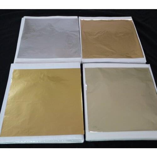 100 leaves Shiny gilding Gold leaf 13.5X14cm - Taiwan Sparkling Gold Leaf alloy foil, wall, crafts, furniture, painting