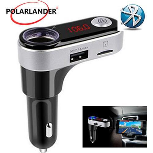 Bluetooth MP3 Player Handsfree Car Kit AUX Hands Free FM Transmitter with Dual USB MP3 SD LCD Car Charger Cigarette Lighter