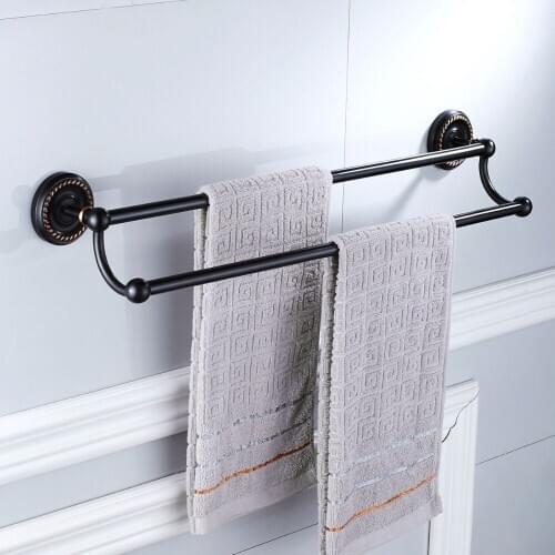 Copper Black Plating Bath Towel Holder Bathroom Fixture Bars Towel Racks Towel Bars Bathroom Accessories