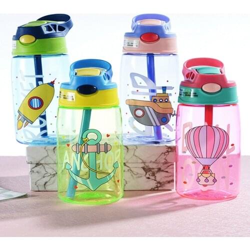 Kids Water Sippy Cup Creative Cartoon Baby Feeding Cups with Straws Leakproof Water Bottles Outdoor Portable Childrens Cups