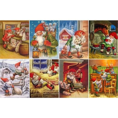 Diy 5D Diamond Painting Santa Claus Life DMC Cross Stitch Mosaic Kit Needlework Diamond Embroidery Home Decor Christmas Gifts
