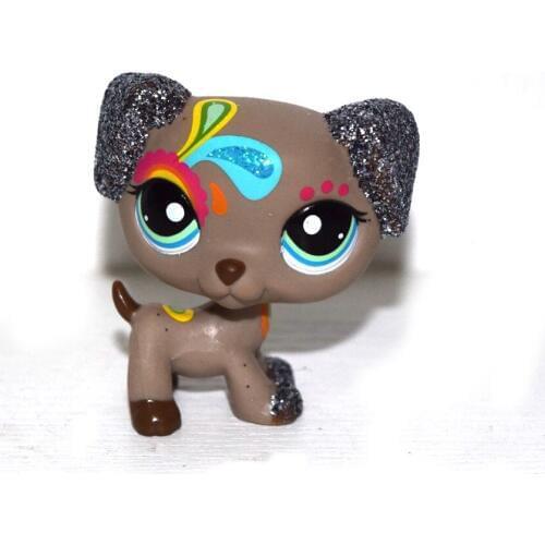 Pet Shop Silver Sparkle Flowered Gray Dalmatian Dog Figure Child Toy