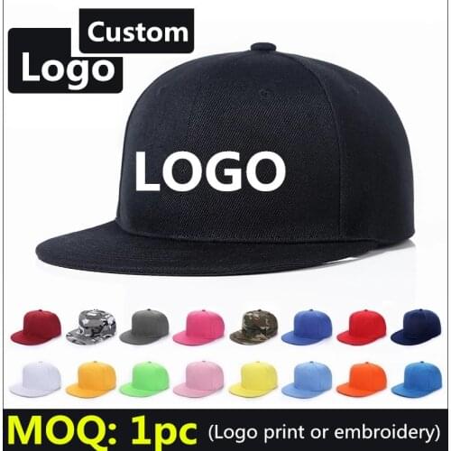 Flat bill Snapback hats With Logo embroidery Custom Trucker hat Outdoor Adult Casual Basbeall caps