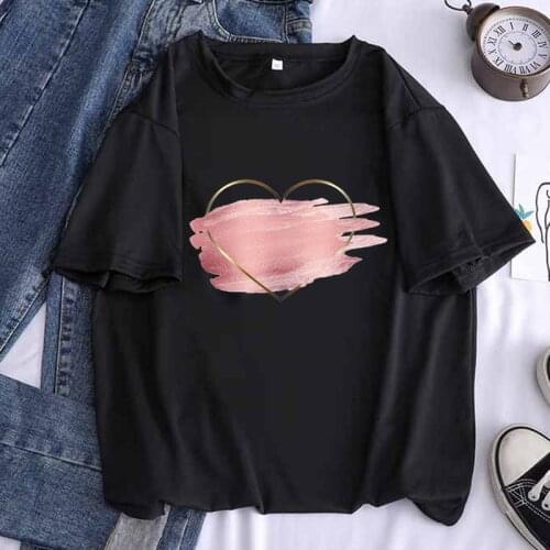 Heart Funny Women Print T Shirt Casual Kawaii Hipster Tumblr Tees Top Female Harajuku Short Sleeves Clothes,Drop Ship