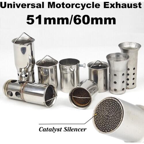 Free shipping Exhaust Pipe Silencer DB killer Catalyst Motorbike Exhaust Muffler Silencer Noise Sound Eliminator 51mm 60mm