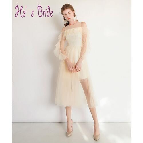 He's Bride Women's Dresses Below The Knee