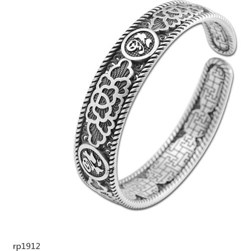 KJJEAXCMY Boutique jewelryThai Silver Hand Ornaments Foot Silver 999 Sterling Silver Jewelry Womens Flower Bracelet