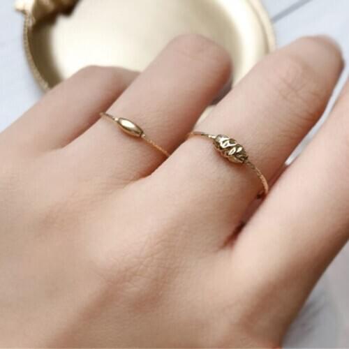 Lucky Bead Rings 14K Gold Filled Knuckle Rings Gold Jewelry Mujer Bague Femme Handmade Minimalism Jewelry Boho Women Rings