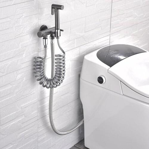 Bidets brass toilet sprayer faucet Chrome-plated Hand-held Wall-mounted Bathroom kitchen Faucet Bidet Sprayer With Hose
