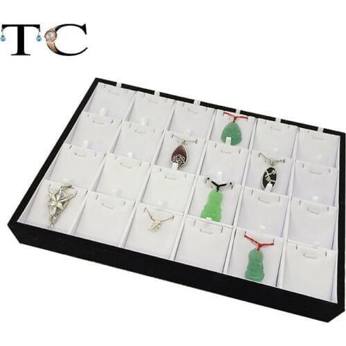 Wholesale Jewelry Display tray Jewelry Organizer case Jewellery Box Holder Stand Jewlery Box Bracelet Box 24 girds receive box