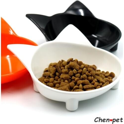 Cute Non-slip Pet Cat Dog Double Food Bowl Raised Stand Transparent AS Material Protection Cervical Transparent Pet Products