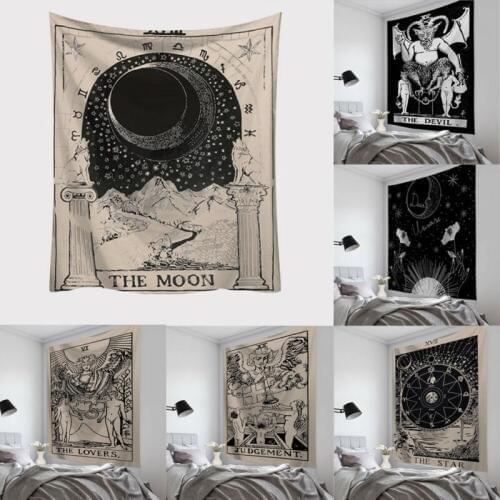 Tarot Card Tapestry Wall Hanging Astrology Divination Bedspread Beach Mat