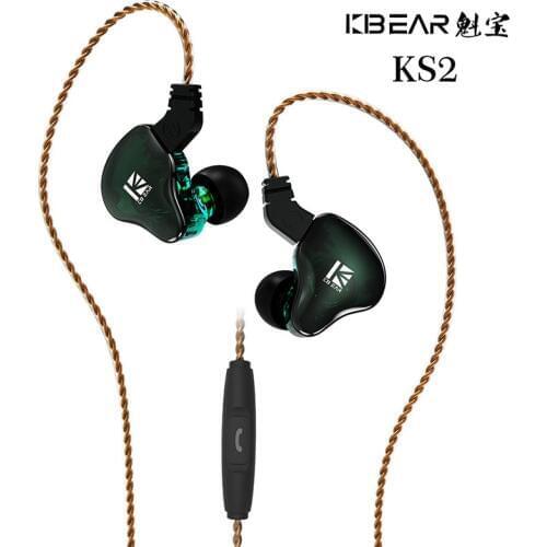 New KBEAR KS2 Hybrid DD+BA In ear earphone With 0.78mm pin earbud Hifi Sport Running game headphone 10mm composite diaphragm pin