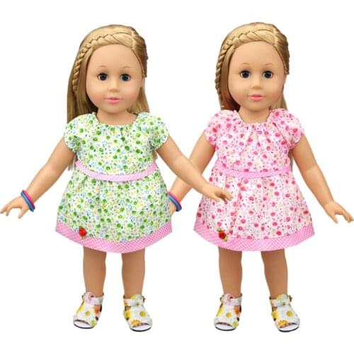 18 Inch Doll Clothes Fashion Cute Casual Wear 43cm American Girl Dress for Dolls Accessories DIY Toys Reborn Baby Doll Dress