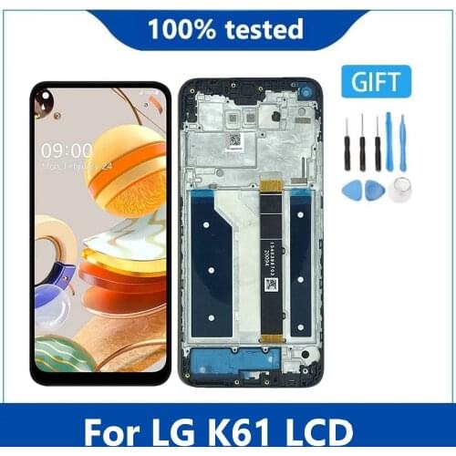 Original For 6.53''LG K61 LMQ630EAW LM-Q630EAW LM-Q630BAW LCD Display Touch Screen Digitizer Assembly with Frame For LG K61 Lcd
