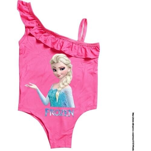 Original Disney Frozen Elsa girls swimwear swimsuit One Piece girls bath beach cartoon figures Party kid