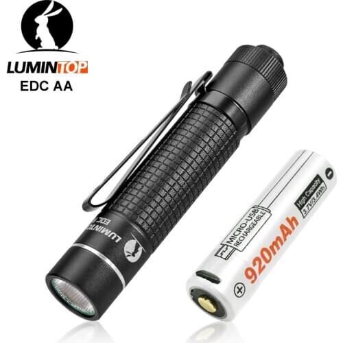 Original Lumintop EDC AA LED Flashlight 600lumens Mini Flashlights with Forwar Click Tail Switch by 14500/AA Battery for Camping