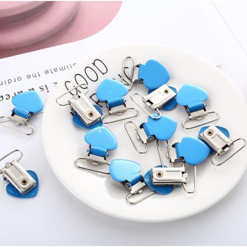 Duckbill Buckle Strap Heart-Shaped Duckbill Clip Belt Pants Clip Metal Paint Material Children Clothing Accessories 5 Piece/Lot
