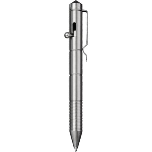 Titanium Alloy EDC Tactical Bolt Action Ball Point Writing Pen with Tungsten Steel Glass Breaker