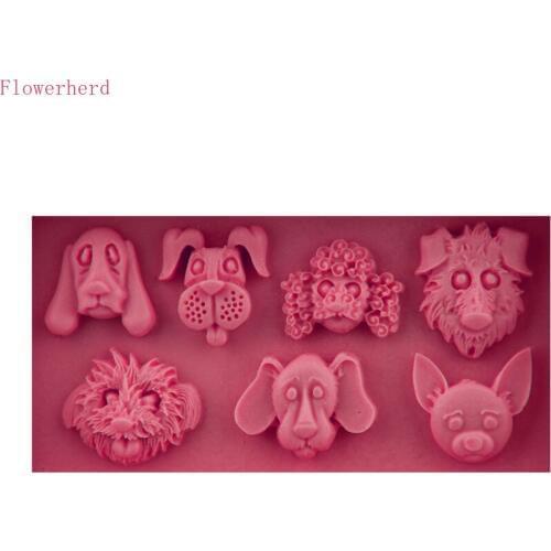 Cute Different Dog Heads Cake Silicone Mold DIY Fondant Baking Tools Ice Tray Soap Mold Chocolate Candy Mold Cake Decorating