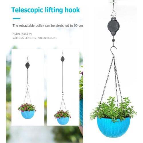 Telescopic hook hanging orchid flower pot adjustable drop hook basket hook DIY outdoor garden flower pot bird cage hook tool