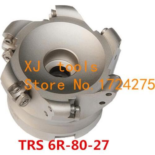 TRS-6R-80-27-6T, round nose surface CNC milling cutter,milling cutter tools,Face Milling Cutter Head carbide Insert RDMT1204