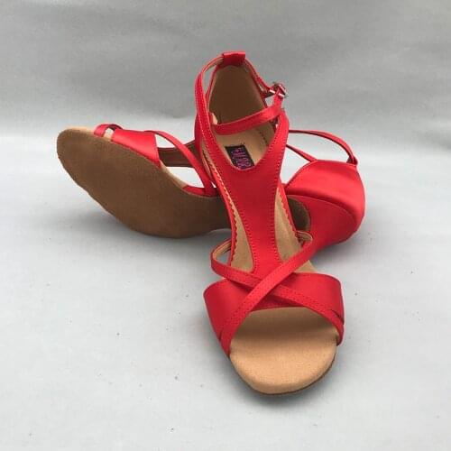 Latin Dance Shoes For women Salsa shoes pratice shoes comfortable shoes MS6252R 7.5cm heel High heel low heel