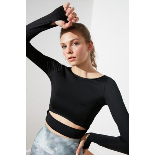Trendyol Waist Detail Crop Fitness Blouse TWOAW21BZ0156
