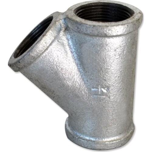 5pcs/lot Malleable iron Y Tee 3 Way Female Connector Crafts Pipe Fittings Loft Industry Style Fittings Oblique Tee Decoration