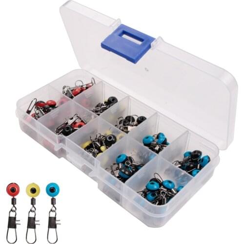 100Pcs/Box Fishing Float Bobber Stops Space Beans Connectors Sea Fishing Saltwater Tackle Equipment Plastic Metal Accessories