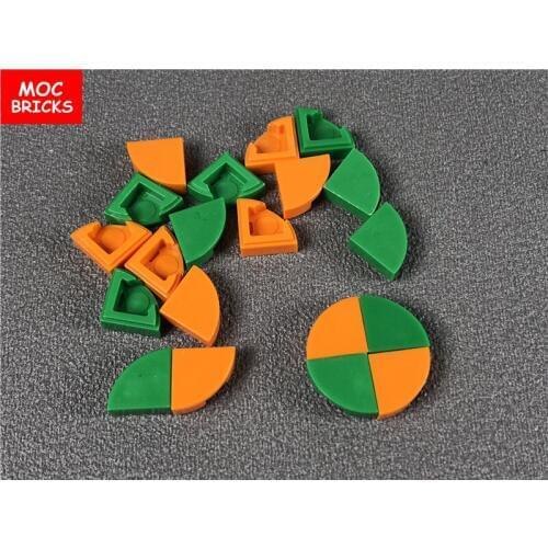 100pcs/lot MOC Bricks Tile Round 1 x 1 Quarter fit with 25269 DIY Educational Building Blocks Action Figure Kids toys Dolls gift