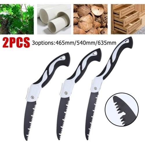 2pcs Hand Saws 465-635mm Gardening Pruning Saw Hand Saw Folding Pruning Horticulture Tool
